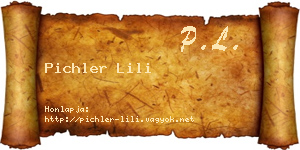 Pichler Lili névjegykártya